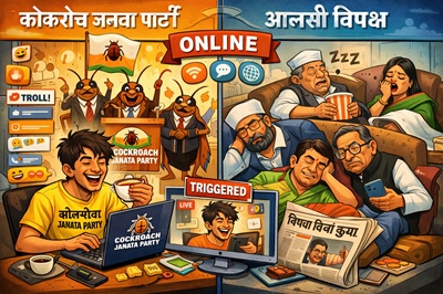 कॉकरोच जनता पार्टी का ऑनलाइन संस्करण और आलसी विपक्ष