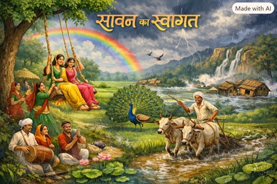 सावन का स्वागत - सुभाष सेतिया की कविता 